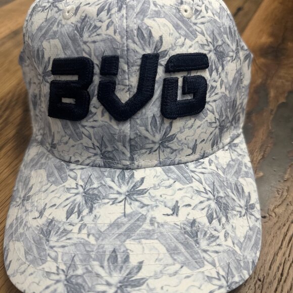 BVG Blue Leaf Pattern Baseball Hat Mid Fit Ahead Performance - Picture 2 of 7